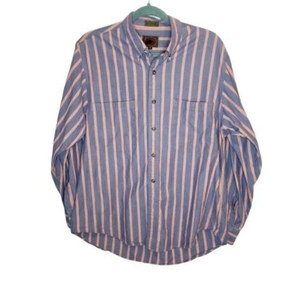 Boston Traders Mens Size M Blue Solid Long Sleeve Button Down Dress Shirt - Picture 1 of 8